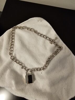 Silver Choker with Padlock